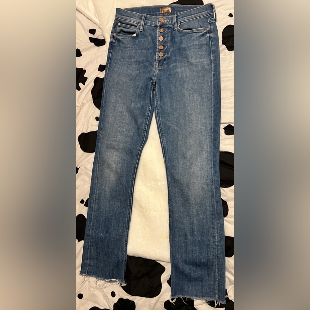 MOTHER denim The Pixie Dazzler Ankle Fray ~ wash is Beginners Luck